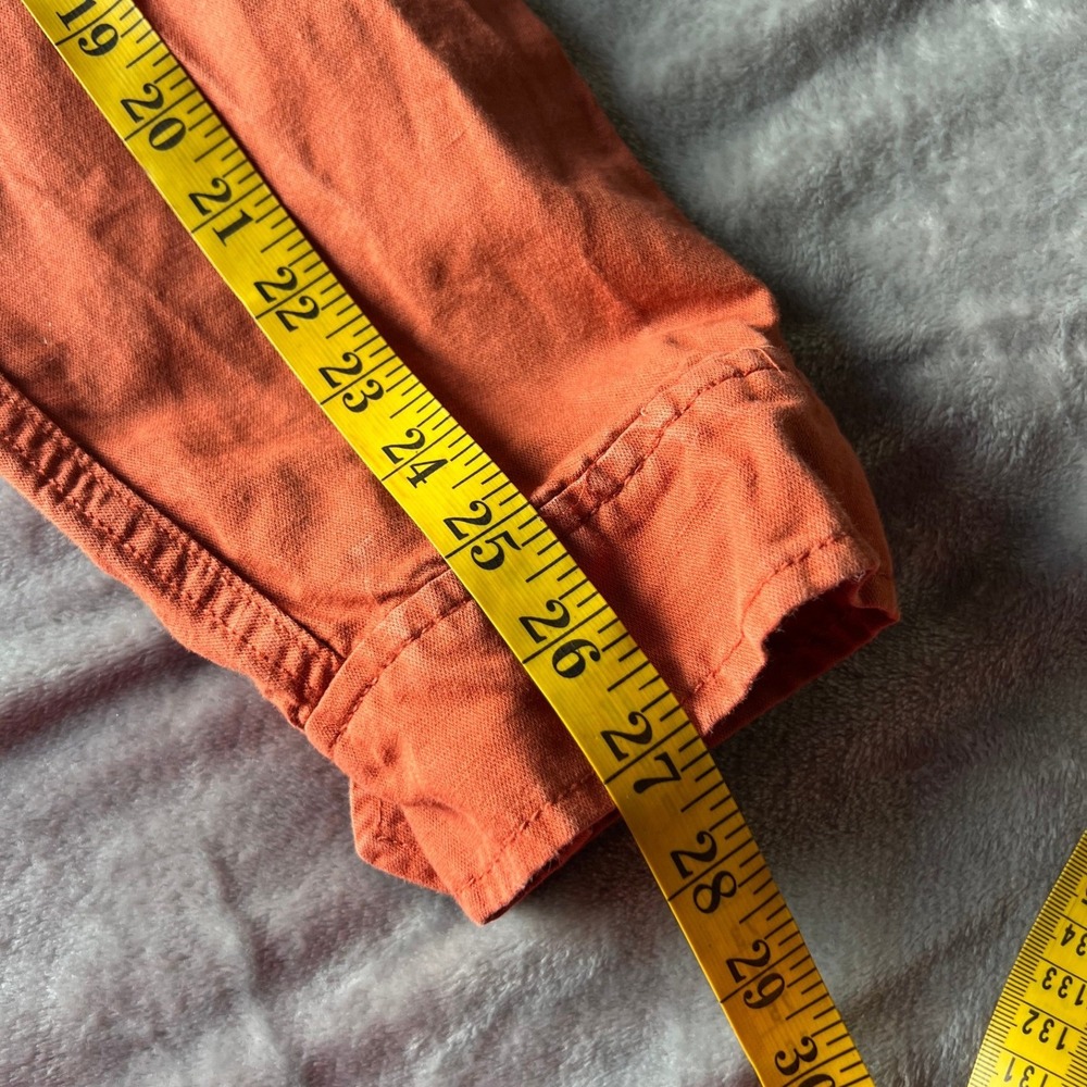 LOFT Ann Taylor Burnt Orange Linen Cotton Utility Parka Hooded Jacket Womens L - Picture 7 of 9